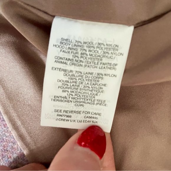 J. Crew Chateau Parka Coat Italian Stadium Cloth
Wool Camel Brown Women's Size 2 - Picture 4 of 10